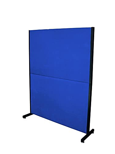 PIQUERAS Y CRESPO Modelo Valdeganga - Biombo separador para oficinas y centros de trabajo, desmontable y con estructura de color negro - Tapizado en tejido ARAN color azul