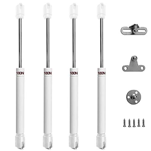 Pistones a Gas, NALCY Hidraulico Amortiguador de Gas 180N Resorte de Compresión para Puertas Armario Muelle Piston de Gas Para Muebles de Cocina Elevación Neumática Spring Stay Cierre Suave 4 PCS