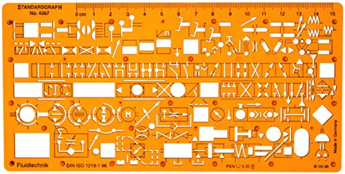 Plantilla de Dibujo Técnico Símbolos de Instalación Sistema Hidráulico Neumático Flujo de Fluido Control Diagrama Esquema Circuito