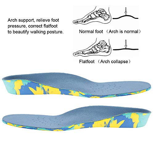 Plantilla ortopédica para niños EVA plantillas para zapatos con soporte para pies de arco alto, plantillas para pelusa, plantillas ortopédicas para insertar, plantillas ortopédicas (XL -azul)