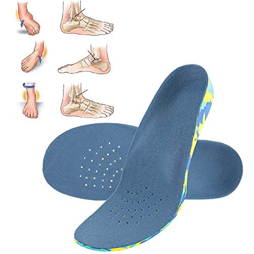 Plantilla ortopédica para niños EVA plantillas para zapatos con soporte para pies de arco alto, plantillas para pelusa, plantillas ortopédicas para insertar, plantillas ortopédicas (XL -azul)