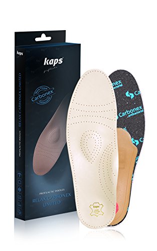 Plantillas ortopédicas finas de cuero de vaca con apoyo para metatarso y arco longitudinal, Edición limitada Relax (Talla 40 EUR - 7 UK Mujer / Talla 6 UK Hombre)