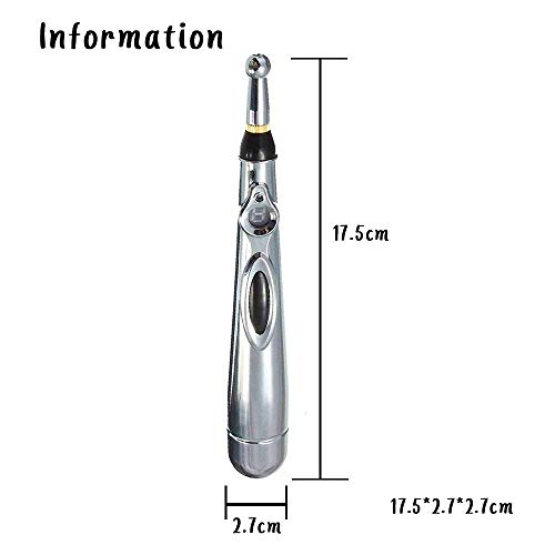 Pluma de acupuntura 5 en 1 con 5 cabezales de masaje, con energía meridiana eléctrica para curar el cuerpo, herramienta de terapia de masaje para aliviar el dolor