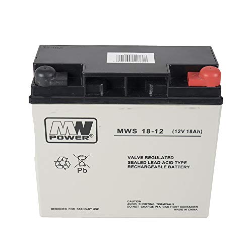 PNI PNI-ACC1812 ACC1812 Batería de Gel MW 18-12S 12V / 18Ah, Gris/Negro, 18,1 x 16,7 x 7,7 cm