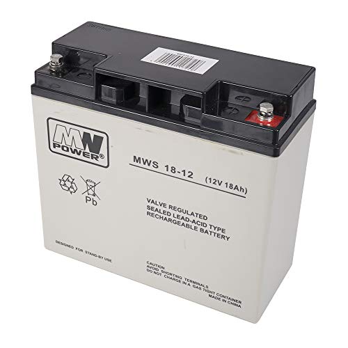 PNI PNI-ACC1812 ACC1812 Batería de Gel MW 18-12S 12V / 18Ah, Gris/Negro, 18,1 x 16,7 x 7,7 cm