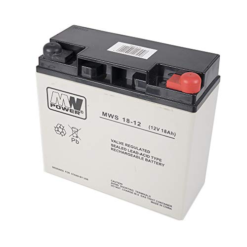 PNI PNI-ACC1812 ACC1812 Batería de Gel MW 18-12S 12V / 18Ah, Gris/Negro, 18,1 x 16,7 x 7,7 cm