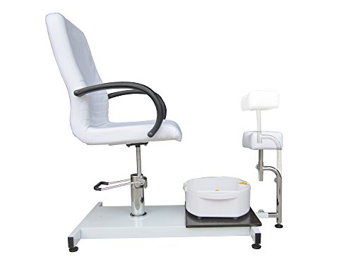 Polironeshop Olimpia - Silla podológica para pedicura con bandeja (blanco)