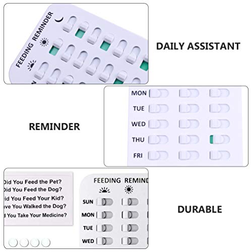 POPETPOP Práctico Recordatorio de Alimentación de Mascotas Pegatinas de Recordatorio Magnético 3 Veces Al Día Recordatorio de Píldoras 7 Días para Mascotas Niños Ancianos