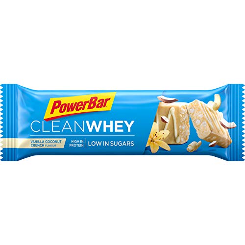 PowerBar Clean Whey Vanilla Coconut Crunch 18x45g - Barras de Proteína con Bajo Contenido de Azúcar