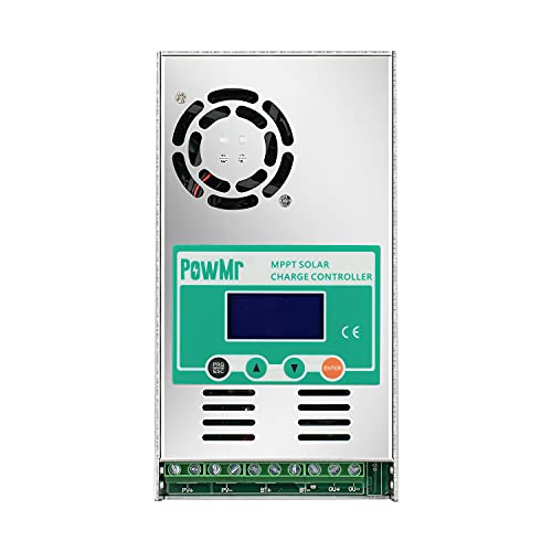 PowMr MPPT 60A Controlador de Carga Solar 48V 36V 24V 12V Auto Max 190V DC Entrada Regulador Solar para Batería de Litio NiCd de Gel Sellada Ventilada con Retroiluminación LCD