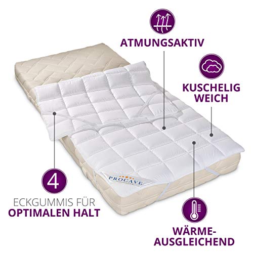 PROCAVE Micro Confort Protector colchón en Varios tamaños, Made in Germany, Funda colchón de Microfibra y poliéster, Soft Touch, Válido para Camas de Agua y Box Spring, 140x200 cm