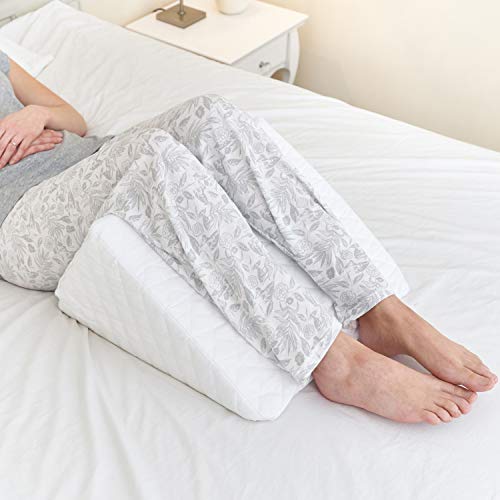 Proheeder Cojín con Forma de Cuña para Cama y Sofá | Almohada Hecha en Espuma con la Cubierta Acolchada Desprendible y Lavable - Almohadilla Multiusos Ideal para la Lectura - Hecho en Portugal