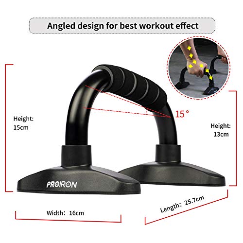 PROIRON Push Up Bar Soporte para Flexiones Agarraderas Flexiones Diseño de inclinación