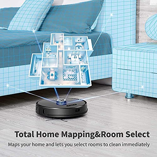 proscenic M8PRO Robot Aspirador y Fregasuelos, Vaciado Automático, Navegación Láser 8.0 & Interactive MultiMap, Control por Voz &App Progamable, Limpieza Interna 5 en 1