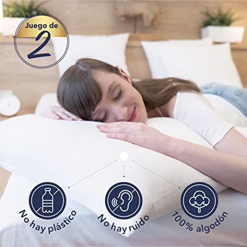 Protectores de almohada 50x75cm en algodón orgánico certificado GOTS, no impermeable, juego de 2, hecho en Europa, forro de algodón transpirable y absorbente, funda de almohada, cierre tipo sobre