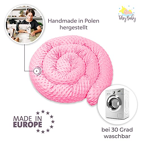 Protectores para cunas y camas de bebé 150 cm - Minky - Protector Chichonera Cama Bebé Cojín Parachoques Torre Protectores Rosa