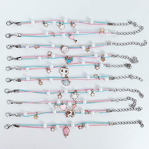 Pulsera Amistad Niña 10 Piezas Pulsera Niña Pulsera, Pulseras de Cuerda Trenzad Brazalete Joyería, Niña Regalo de Cumpleaños de Fiesta