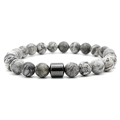 Pulsera De Obsidiana Negra Antiinflamatoria De 5 Piezas, Pulsera De Terapia Magnética Ajustable, Pulsera Unisex De Cuerda Curativa De Buda Con Cuentas