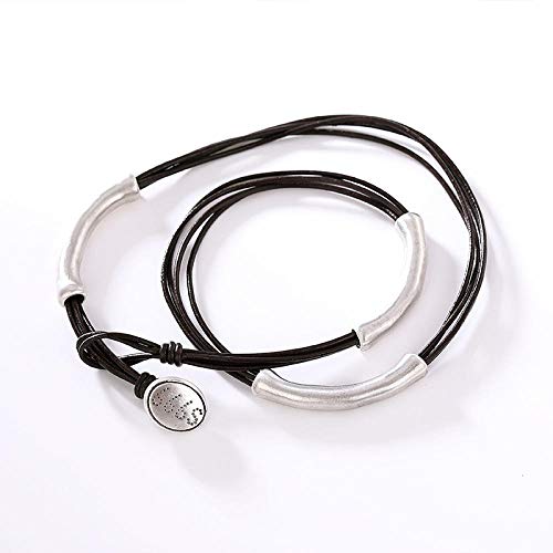 Pulsera De Plata De Ley Mujer,S999 Plata Salvaje Moda Pulsera De Plata Completa El Codo De Cuerda Negra Pulsera Hombres Y Mujeres Modelos Original Pulsera Simple Estiramiento Ajustable Ropa Personaliz