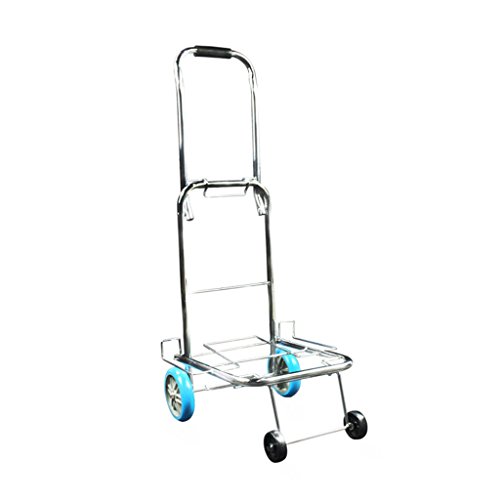 Qi Peng Carrito Plegable Carrito de Equipaje Portátil Camión de Mano Acero Laminado en Caliente PU Rueda Carrito Carrito Carrito de la Compra para los Ancianos Carga 25 kg