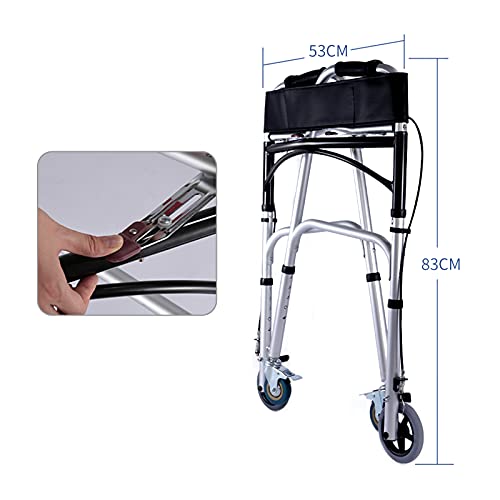 qiaosiye Andador para Ancianos con Asiento, Ligero, Plegable, Andadores para Adultos y minusvalidos, Caminador con Frenos por presión (4 Ruedas y 6 Ruedas)