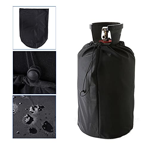 QOTSTEOS Funda para bombona de gas con cordón, tejido Oxford resistente a la intemperie, funda protectora para botellas de gas ignífuga, adecuada para todas las botellas de gas (tamaño: 31 x 59 cm)