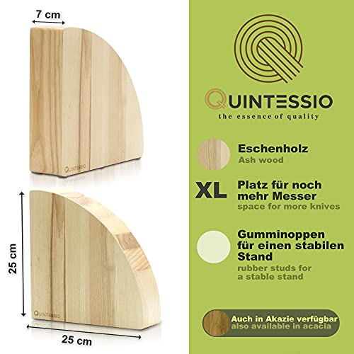 QUINTESSIO Bloque magnético para cuchillos sin cuchillos, soporte magnético de madera en ambos lados, bloque XL para cuchillos con imanes extra fuertes, soporte magnético para cuchillos de cocina