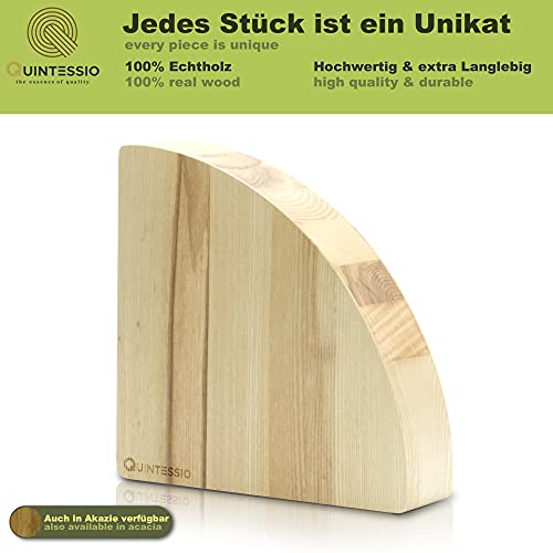 QUINTESSIO Bloque magnético para cuchillos sin cuchillos, soporte magnético de madera en ambos lados, bloque XL para cuchillos con imanes extra fuertes, soporte magnético para cuchillos de cocina