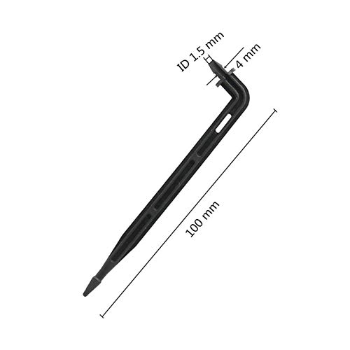 QWXZ Material de Calidad 3/5 mm Manguera de púas Codo Flecha Flecha Curvada Gotero 3 mm Micro Drip emisor Jardín riego, riego de gotero 100 Piezas Fácil de Instalar