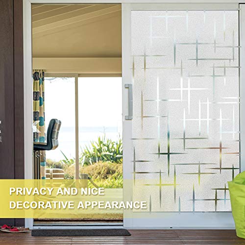 rabbitgoo Vinilos para Ventanas Privacidad Laminas Vinilo Ventana Cristal Pegatina Anti 96% UV Calor Translucido Adhesivo Ventana Fácilmente Decorativo Reutilizar para Baño Cocina Oficina 60x200CM