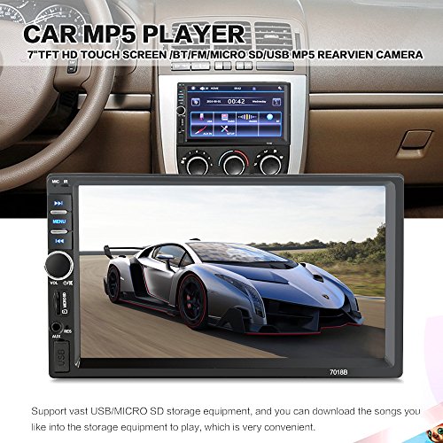 Radio Coche Bluetooth Radio 2 Din Pantalla Coche Pantalla Tactil Para Coche 7 Pulgadas HD Pantalla Táctil Bluetooth Manos Libres Radio Auto FM / USB/AUX IN Mirror Link con cámara de visión Trasera