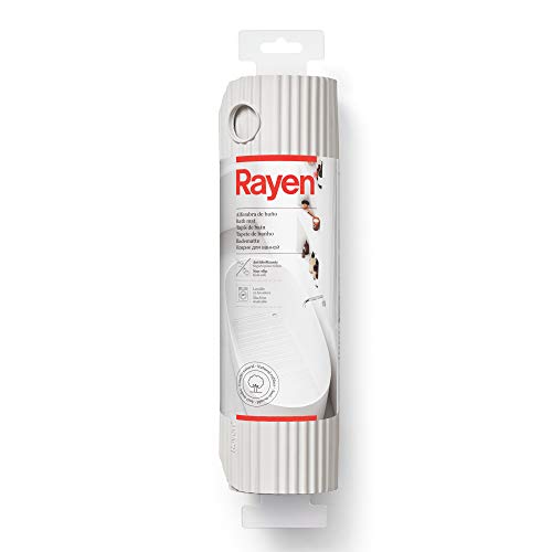 Rayen Baño | Alfombra para Ducha/bañera | Máxima Caucho Natural | Antideslizante | con ventosas de Alta Resistencia, Gris Claro, Medidas: 86 x 33 cm