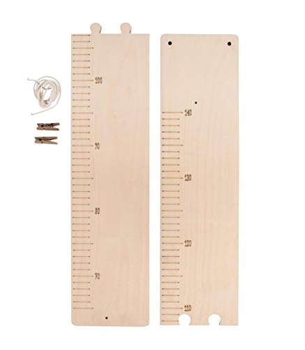 Rayher 62985505 Medidor de altura de niños, 60-140 cm, en madera, decoración de dormitorio infantil