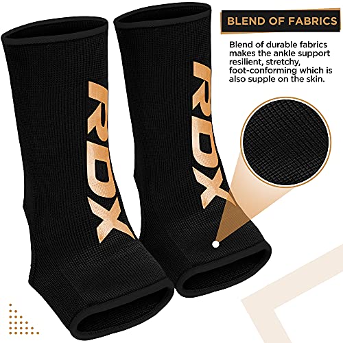 RDX Tobillera Soporte MMA, Compresión Elástica Esguince Protección, Tobillo Deportivas Estabilizadoras, Kick Boxing Fitness Gym Boxeo Muay Thai Baloncesto Tobillos Ankle Brace Guardia, Hombres Mujeres