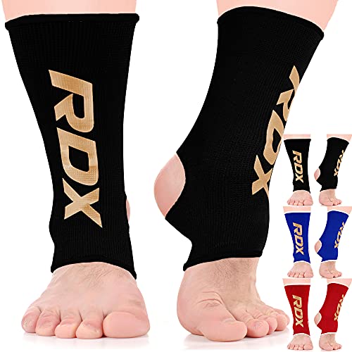 RDX Tobillera Soporte MMA, Compresión Elástica Esguince Protección, Tobillo Deportivas Estabilizadoras, Kick Boxing Fitness Gym Boxeo Muay Thai Baloncesto Tobillos Ankle Brace Guardia, Hombres Mujeres