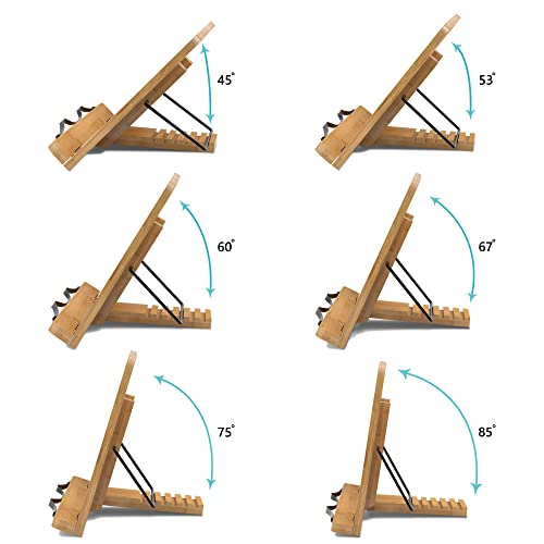 Readaeer Atril para libros Soporte para Libros Soporte para Lectura, Bambú Natural, Elige para los lectores (bambú)