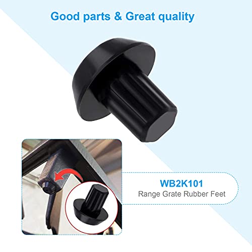 Reemplazo de rejillas de estufa de gas, APKLVSR 16 piezas WB2K101 Gama de quemador de gas, kit de patas de goma de repuesto para GE, Hotpoint, Kenmore, pieza de repuesto WB2K101, WB02K0101, 247410