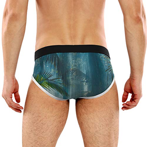 REFFW Estirar el bóxer del baúl de la luz de la mañana Hermosa Jungle Garden Bulge Pouch Calzoncillos para Hombre