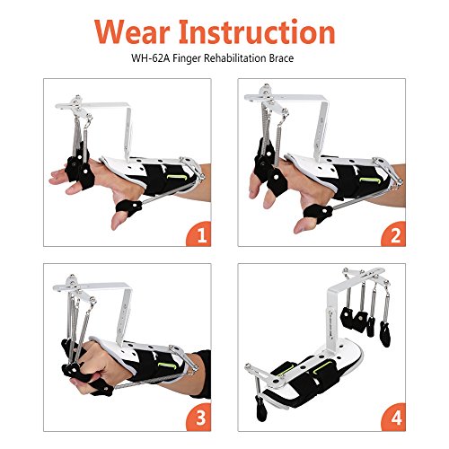 Rehabilitación de Dedos Brace,Ejercitador de Ortesis de Muñeca de Dedo Ajustable Para Pacientes Con Hemiplejía Con Ictus Ejercicio de Tendones