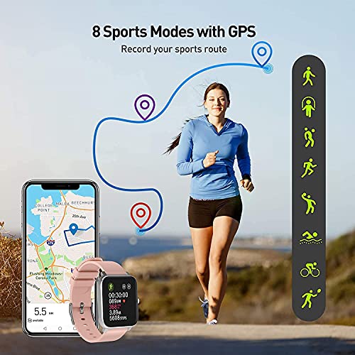 Reloj Inteligente Mujer , IDEALROYAL Smartwatch Mujer con Oxígeno Sanguíneo Presión Arterial Frecuencia Cardíaca Sueño, Podómetro & Impermeable Reloj Deportivo para iOS Android