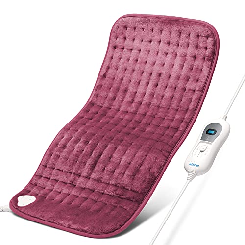 RENPHO Almohadilla Manta Eléctrica Térmica, 60x30cm Lavable Manta Térmica Eléctrica Espalda y Cuello, 3 Niveles de Calor, Apagado Automático,para uso También en Hombros, Brazos y Piernas - Rojo