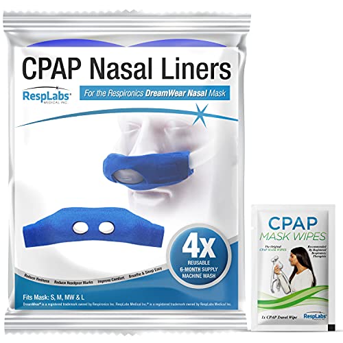 RespLabs CPAP Mask Liners for the DreamWear Nasal Mask and Pillows - Comfort Enhancing. Super Soft, Washable, Cotton Covers - 3 Pack.