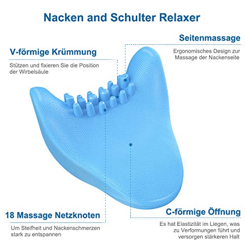 RIKILIO Dispositivo de tracción para el cuello para aliviar el dolor de cuello, cojín cervical para apoyo cervical y relajación de los hombros, masaje nervioso de la columna vertebral