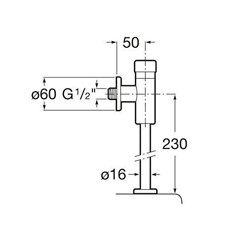 Roca - Fluxor exterior de 1/2" para urinario con accionamiento pulsador . Fluxores. Ref A5A9177C00