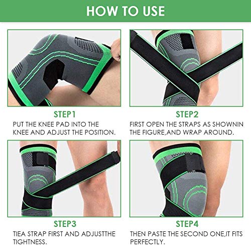 Rodillera Menisco y Ligamentos,Rodillera Menisco,Rodillera Deportiva,Rodillera Compresion,Rodilleras de Voleibol,Rodillera Ajustable para Hombres y Mujeres,Rodillera para Osteoartritis,Verde