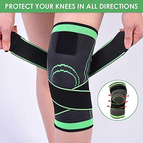 Rodillera Menisco y Ligamentos,Rodillera Menisco,Rodillera Deportiva,Rodillera Compresion,Rodilleras de Voleibol,Rodillera Ajustable para Hombres y Mujeres,Rodillera para Osteoartritis,Verde