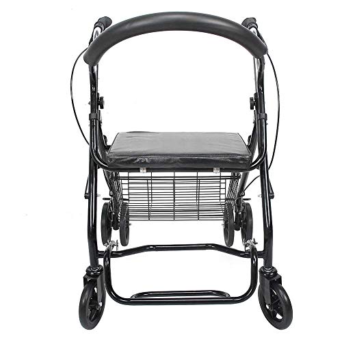 Rollator Walker para ancianos, andador de acero ultraligero con 4 ruedas plegable con cesta incluida