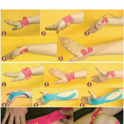 ROSENICE 6 Rollos Kinesiotape Vendaje Neuromuscular Cinta Kinesiologica Naranja 500x2.5cm