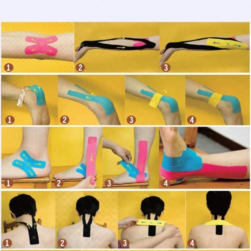 ROSENICE 6 Rollos Kinesiotape Vendaje Neuromuscular Cinta Kinesiologica Naranja 500x2.5cm