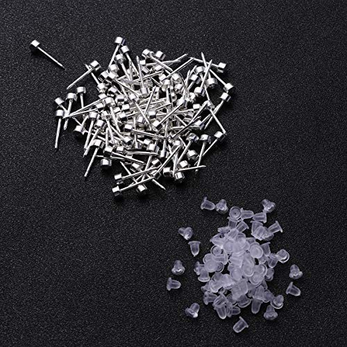 ROSENICE Cuerpo del oído que perfora el kit de herramientas del arma con los pernos prisioneros plateados plata del oído 80pcs